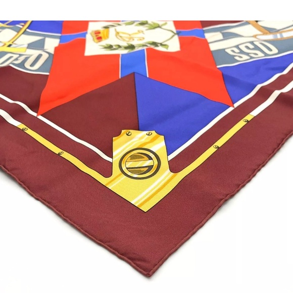 HERMES Scarf Carre 90cm Multi- Sextants Vintage - Picture 4 of 16